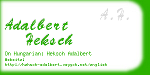 adalbert heksch business card